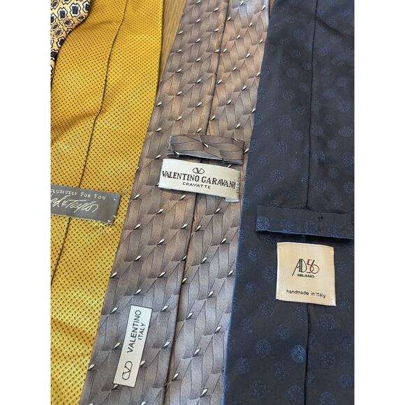 Men’s Designer Silk Tie Lot Valentino Brooks Bros Polo AD 56 Lord Taylor - Picture 6 of 14